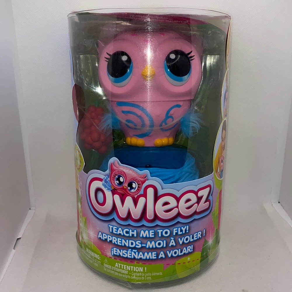 Owleez Pink Owl with Nest and Berries For Parts or Repair Only